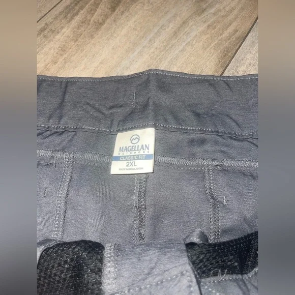Magellan Outdoors Charcoal Flat Front Shorts - Picture 3 of 5